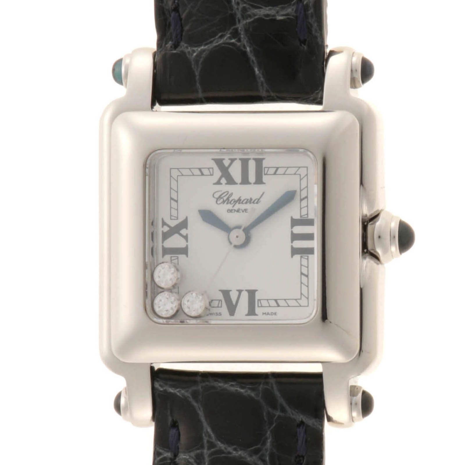 Chopard ショパール ハッピースポーツ スクエア 3PD 27/8892-23 腕時計 ホワイト/3PD レディース【中古】
