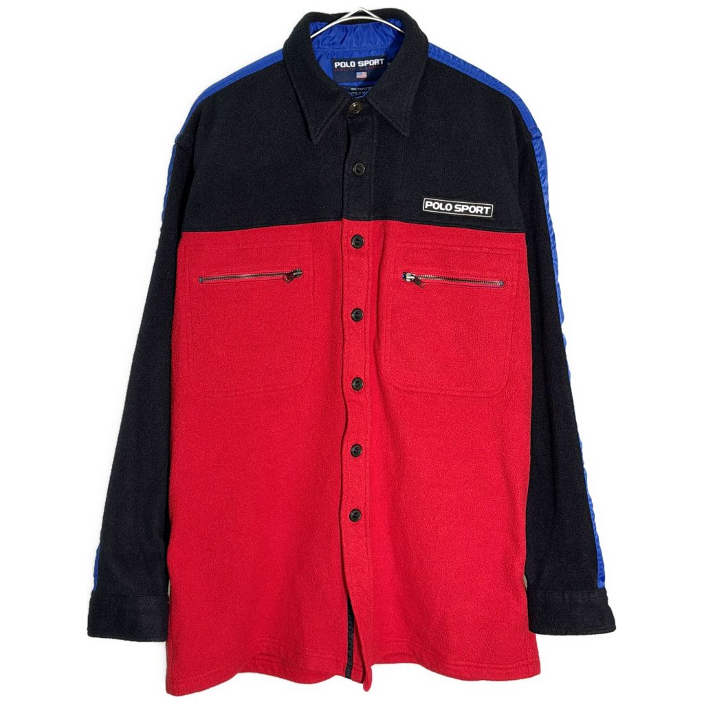 90年代 POLO SPORT ポロスポーツ ラルフローレン フリースシャツジャケット レッド(メンズ M)中古 古着 Y5616 6,732円