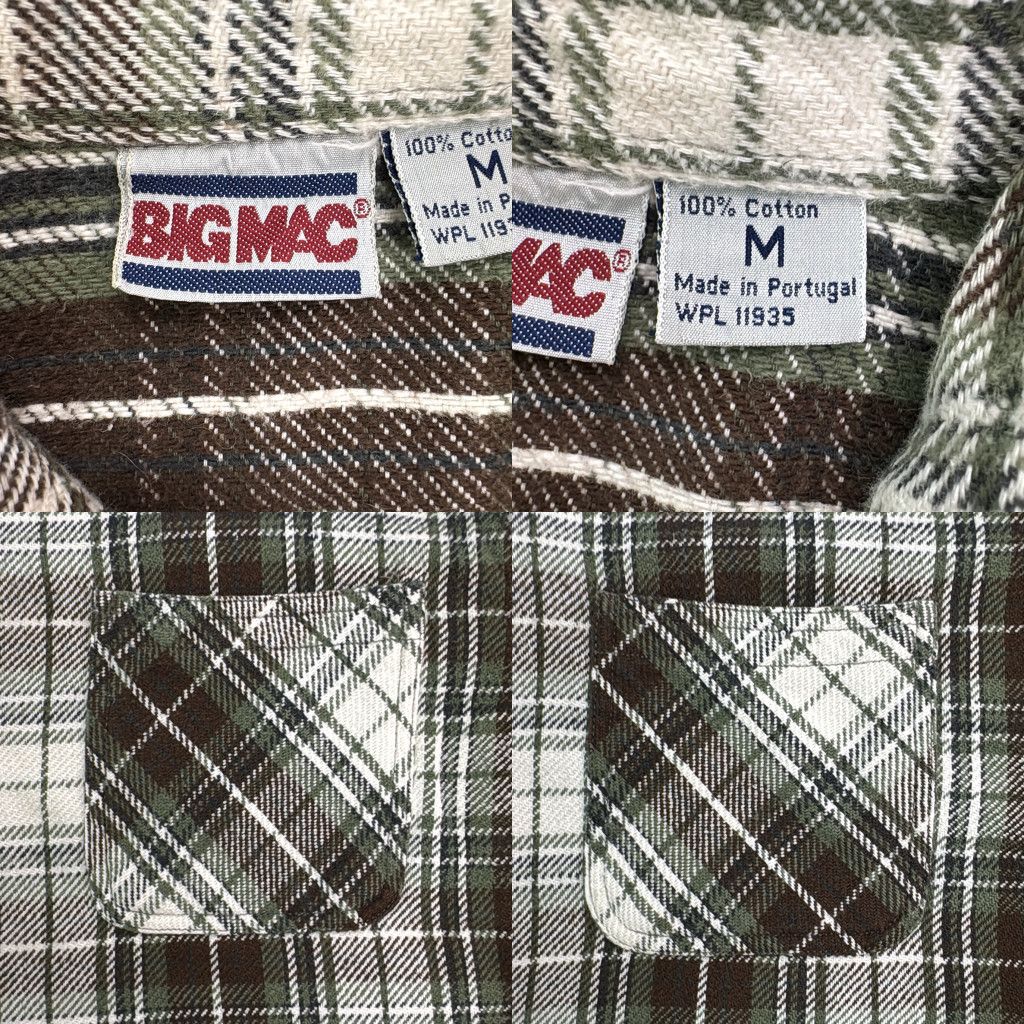 80年代 ポルトガル製 BIG MAC ビッグマック フランネルシャツ チェック