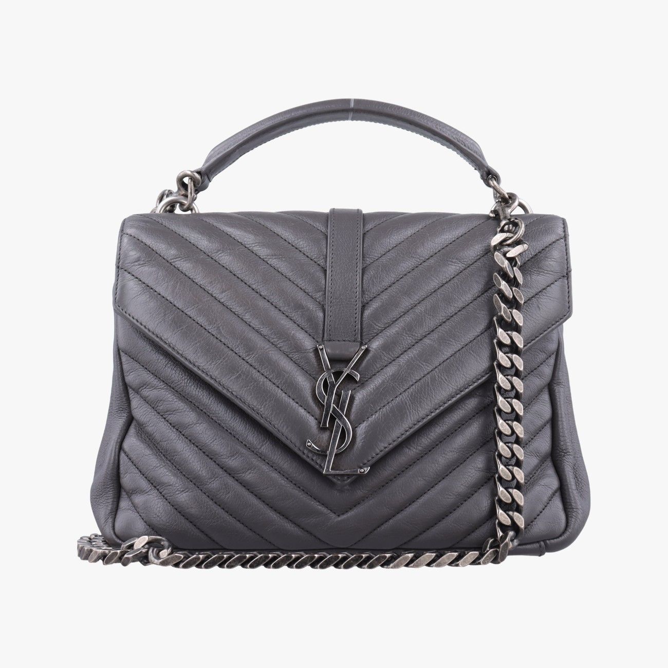 イヴサンローランYves Saint Laurentカレッジ グレー レザー 428056 TCT428056.0616