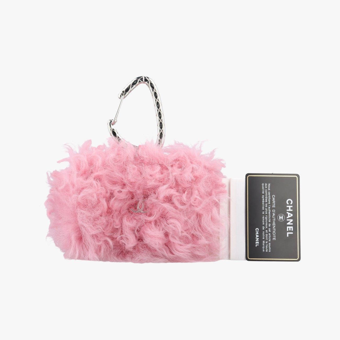 シャネルChanelシアリングCCフックカードホルダー ピンク ウール AP2397 31607906