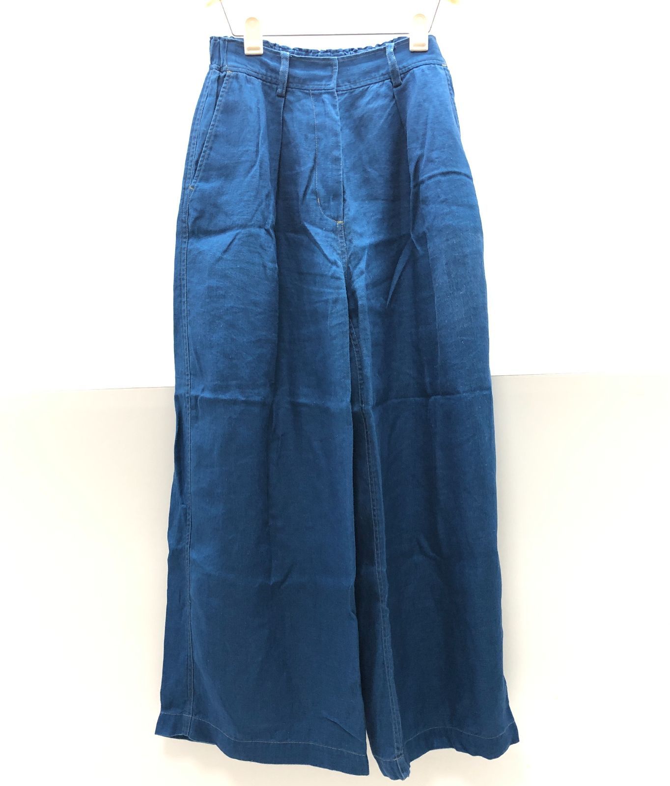 HOUSE OF LOTUS レディース ワイドパンツ Mサイズ 麻 リネン ブルー ハウスオブロータス SGAW26-2089 6,248円