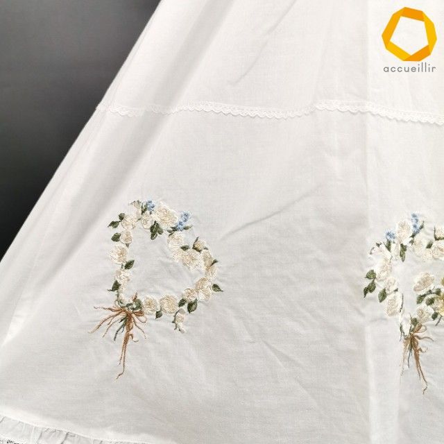 #snc ピンクハウス PINKHOUSE ワンピース チュニック 半袖 フレア 花刺繍 レース ベルト紐付き 白 レディース [1017393]