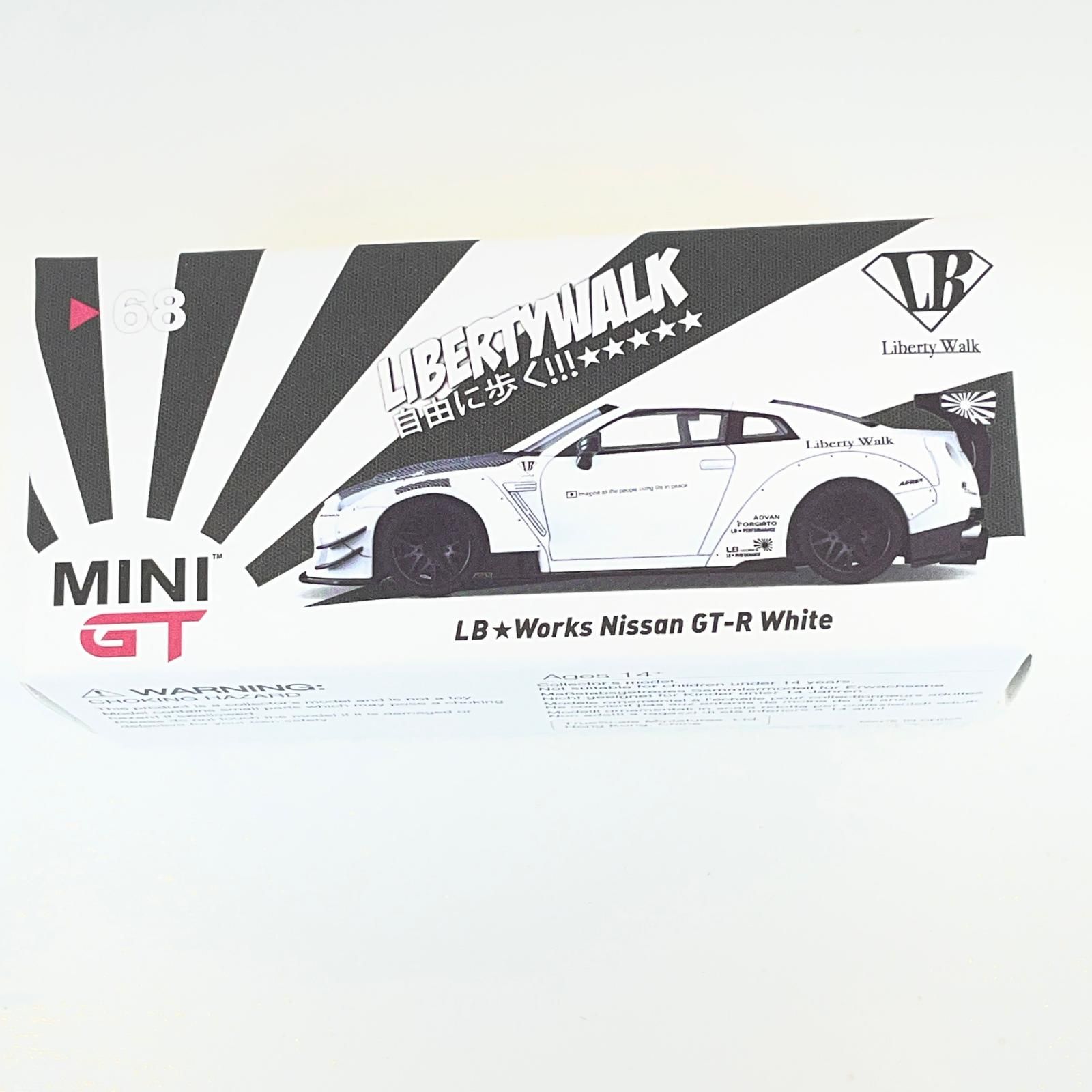【尾張小牧店】 中古 MINI GT LB★Works Nissan GTーR 白 【728】 尾張小牧店】 中古 MINI GT 1/64 LB☆WORKS Nissan GT-R 【728