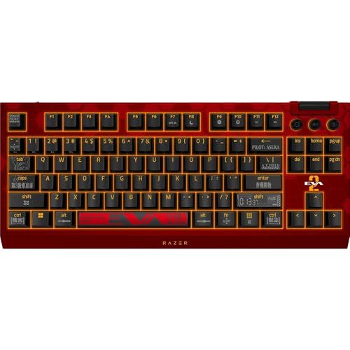 エヴァンゲリオン ゲーミングキーボード Razer レイザー BlackWidow V4 TKL HyperSpeed EVANGELION (EVA-02) Edition ワイヤレス オレンジ タクタイルスイッチ ホットスワップ可能 テンキーレス 2.yu