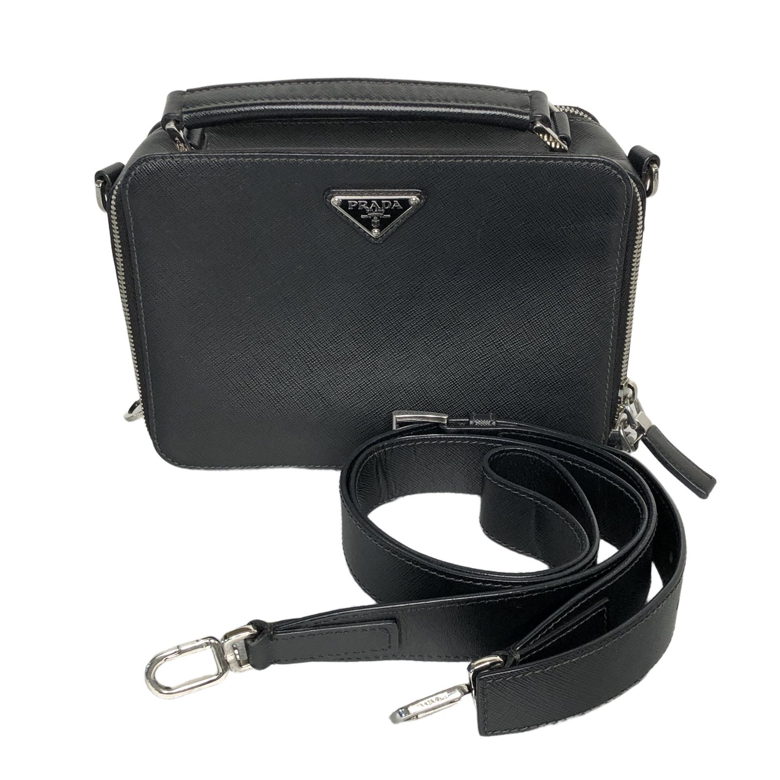 PRADA プラダ ブリック サフィアーノ レザー ショルダー バッグ 2way