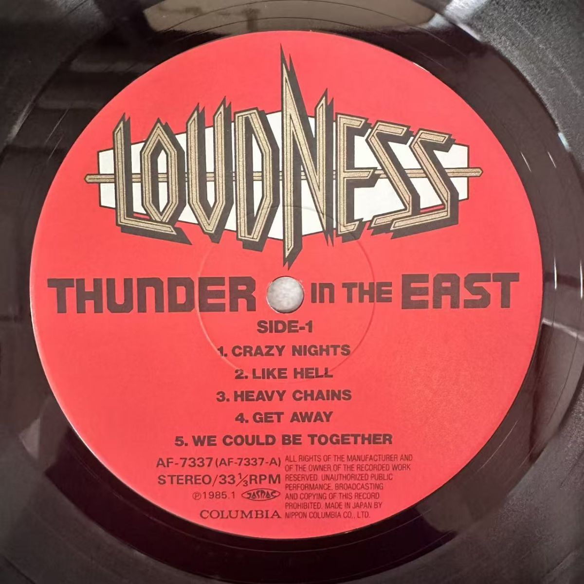 国内盤 LOUDNESS/THUNDER IN THE /COLUMBIA AF7337 LP/レコード/record