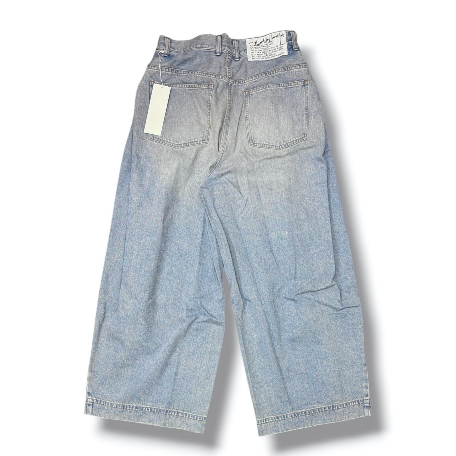 参考上代47300円 未使用 my beautiful landlet 12oz DENIM TUCK WIDE