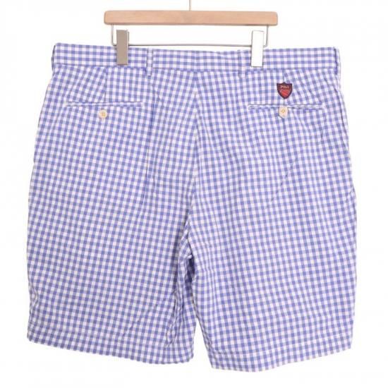 ポロゴルフ ラルフローレン ハーフパンツ ショートパンツ W32 チェックブルー 90's ポロゴルフラルフローレン ギンガムチェック ショートパンツ