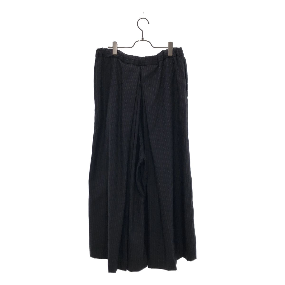 【美品】 GEOFFREY B.SMALL / ジェフリーBスモール | ダブルプリーツ ストライプトラウザー 袴パンツ | 44/48 | ブラック | メンズ