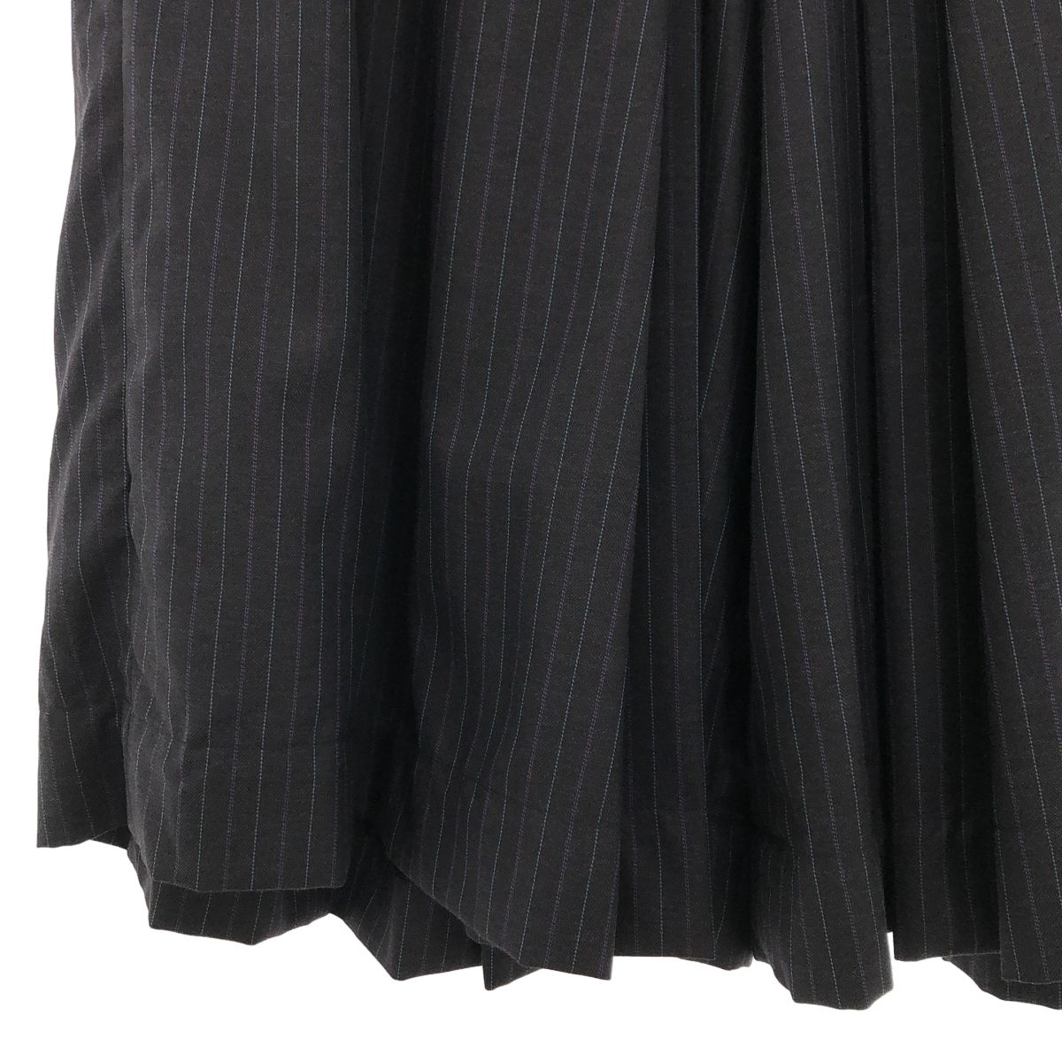 【美品】 GEOFFREY B.SMALL / ジェフリーBスモール | ダブルプリーツ ストライプトラウザー 袴パンツ | 44/48 | ブラック | メンズ