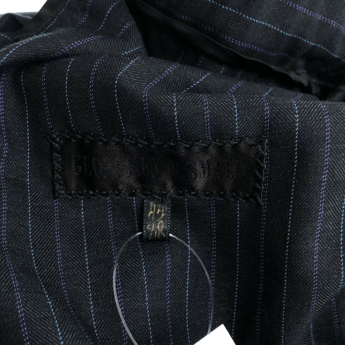 【美品】 GEOFFREY B.SMALL / ジェフリーBスモール | ダブルプリーツ ストライプトラウザー 袴パンツ | 44/48 | ブラック | メンズ