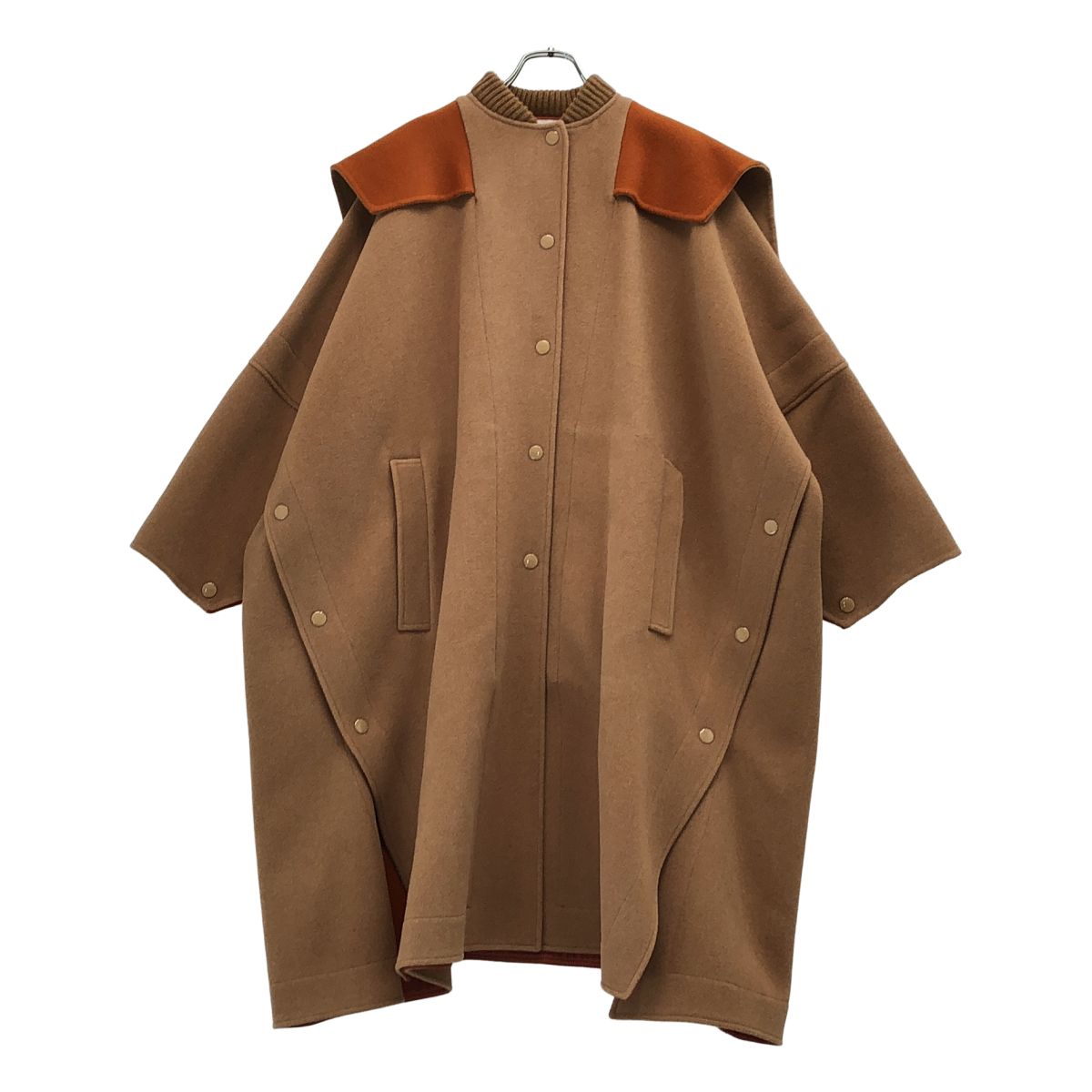 【美品】 STELLA McCARTNEY / ステラマッカートニー | ウール ビッグシルエット マントコート | 34 | ブラウン | レディース