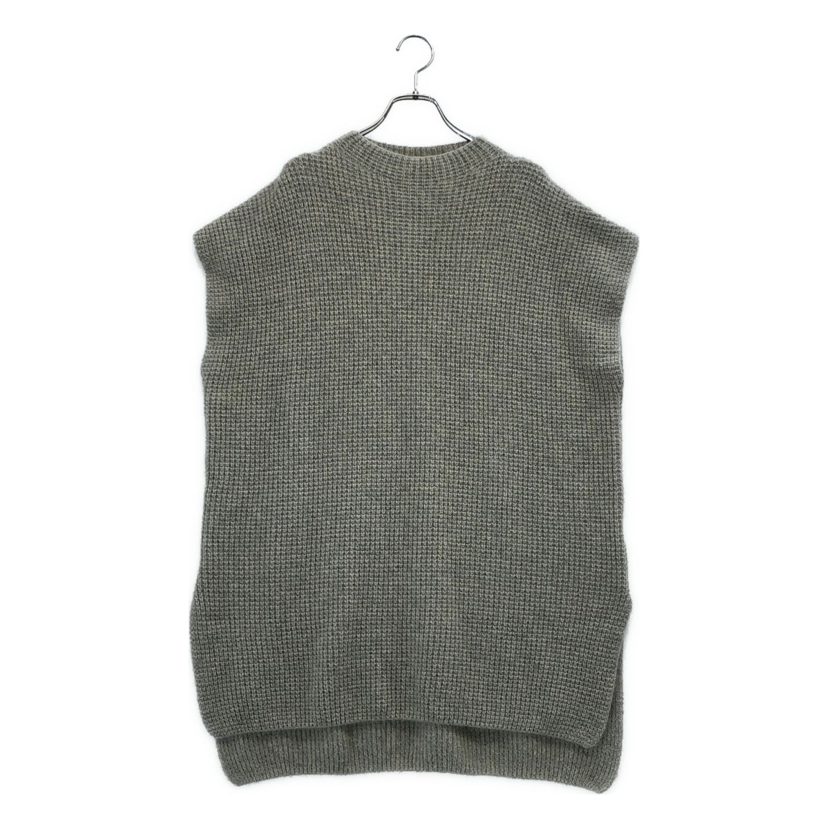 【美品】 evam eva / エヴァムエヴァ | wool fox vest ウール スリット ベスト | グレー | レディース