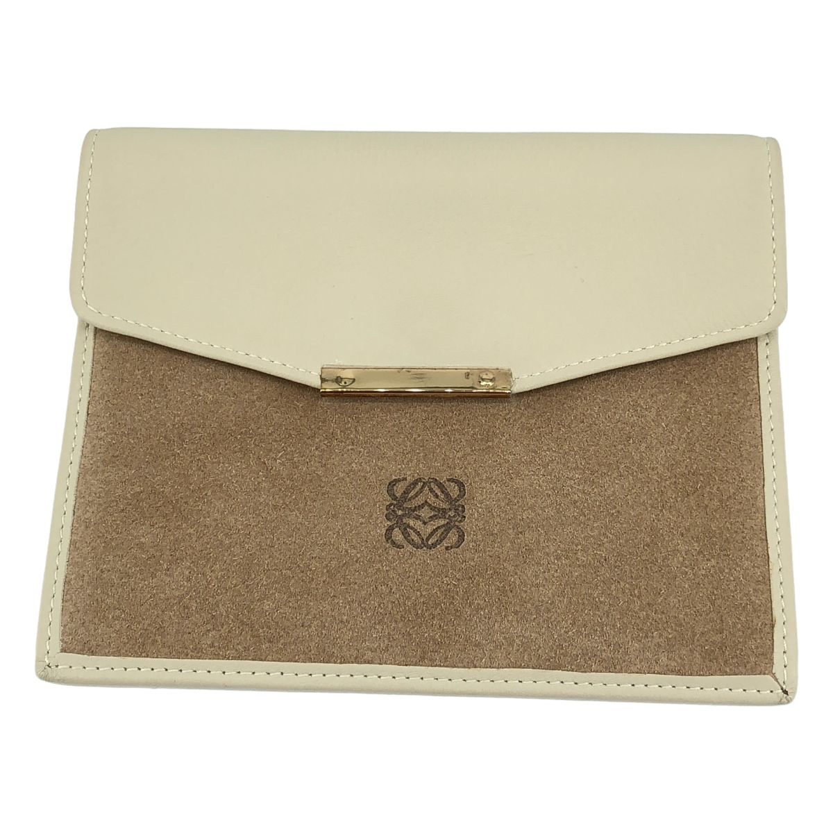【美品】 LOEWE / ロエベ | アナグラム 二つ折り レザー コインケース | ベージュ/ブラウン | レディース 11,576円