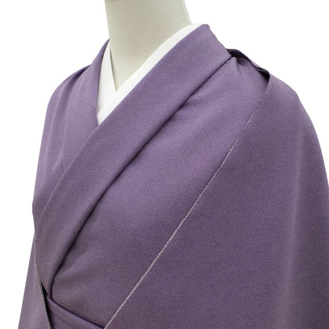 新古品】 江戸小紋 着物 着尺 反物 正絹 伊勢型写し 角通し 紫 