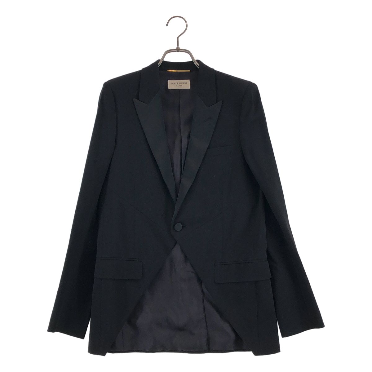 【美品】 SAINT LAURENT PARIS / サンローランパリ | 2013 | ウール ピークドラペル スモーキングジャケット | 36 | ブラック | レディース