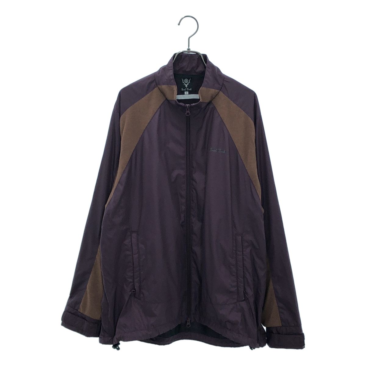 【美品】 South2West8 S2W8 / サウスツーウエストエイト | ×AFFXWRKS / 異素材切替 ロゴプリント トラックジャケット | S | パープル/ブラウン | メンズ
