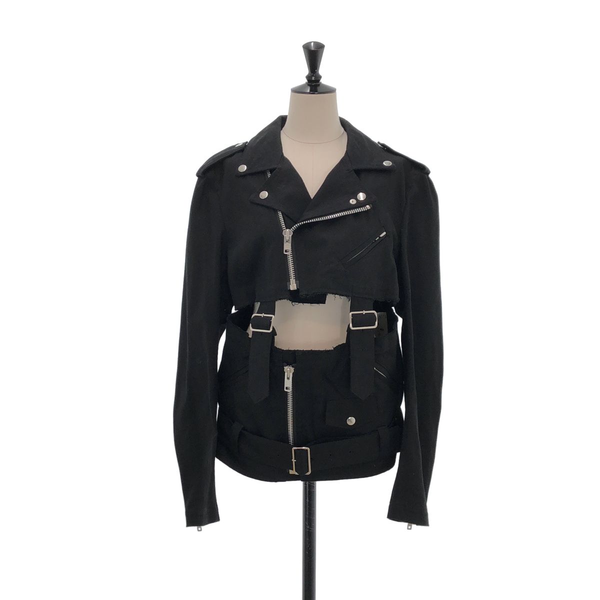 【美品】 BLACK COMME des GARCONS / ブラックコムデギャルソン | 2021SS | ライダースジャケット | M | ブラック | レディース