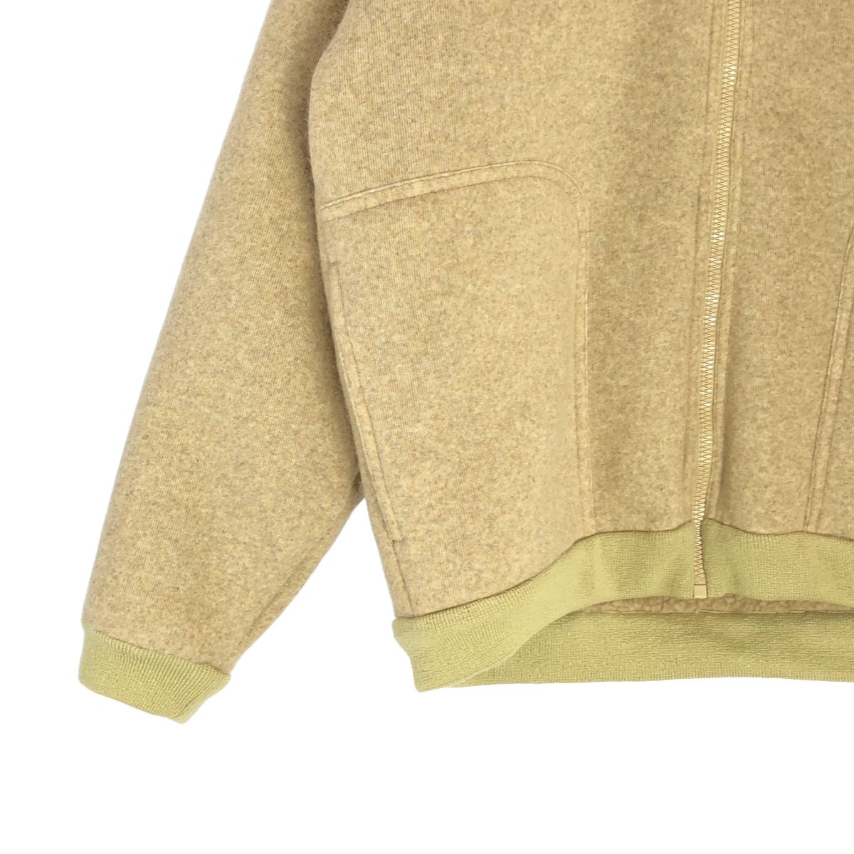 【新品】  miu miu / ミュウミュウ | 2025AW | コットン フリースジッパー ブルゾンジャケット | 42 | ベージュ | メンズ 新品】 miu miu / ミュウミュウ | 2025AW | コットン フリースジッパー