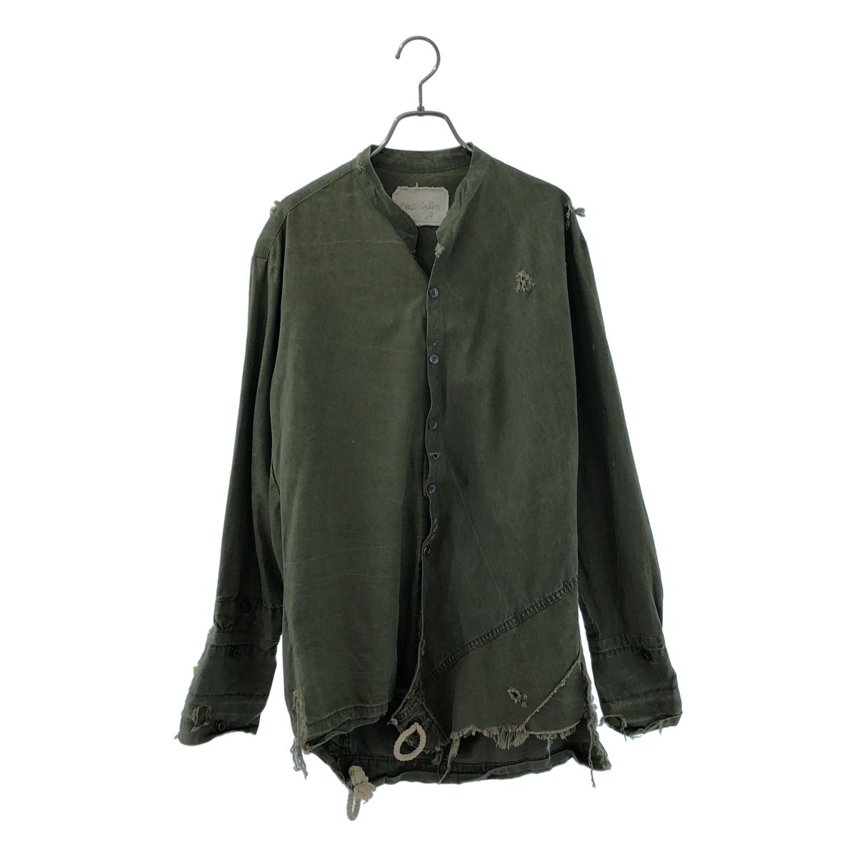 GREG LAUREN グレッグローレン ネルシャツカーディガン2 美品 GREG LAUREN / グレッグローレン | ミリタリーシャツ | 2 | カーキ