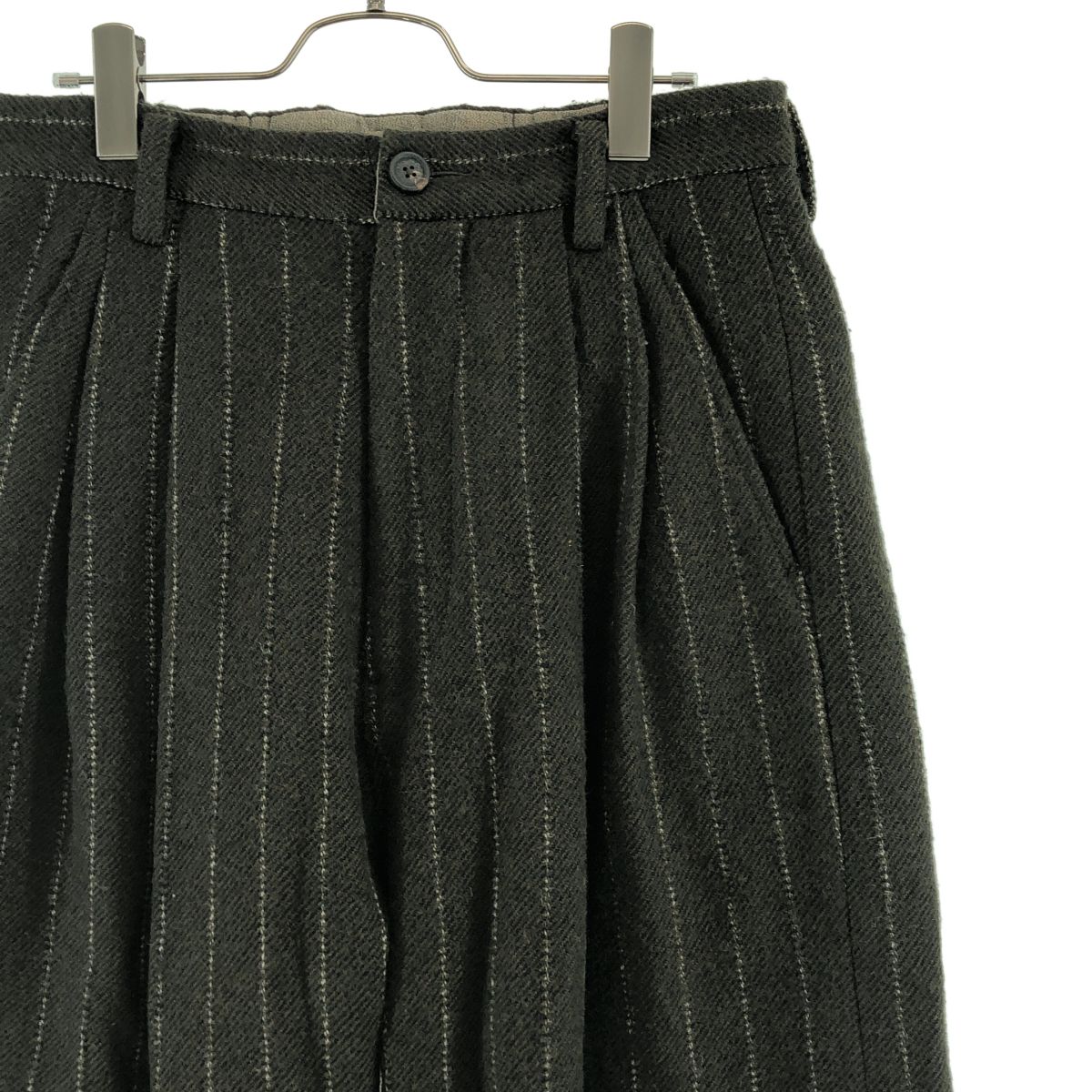 【美品】  ziggy chen / ジギーチェン | 2024AW | ウールワイドパンツ | 44 | Dark Olive | メンズ 美品】 ziggy chen / ジギーチェン | 2024AW | ウールワイドパンツ