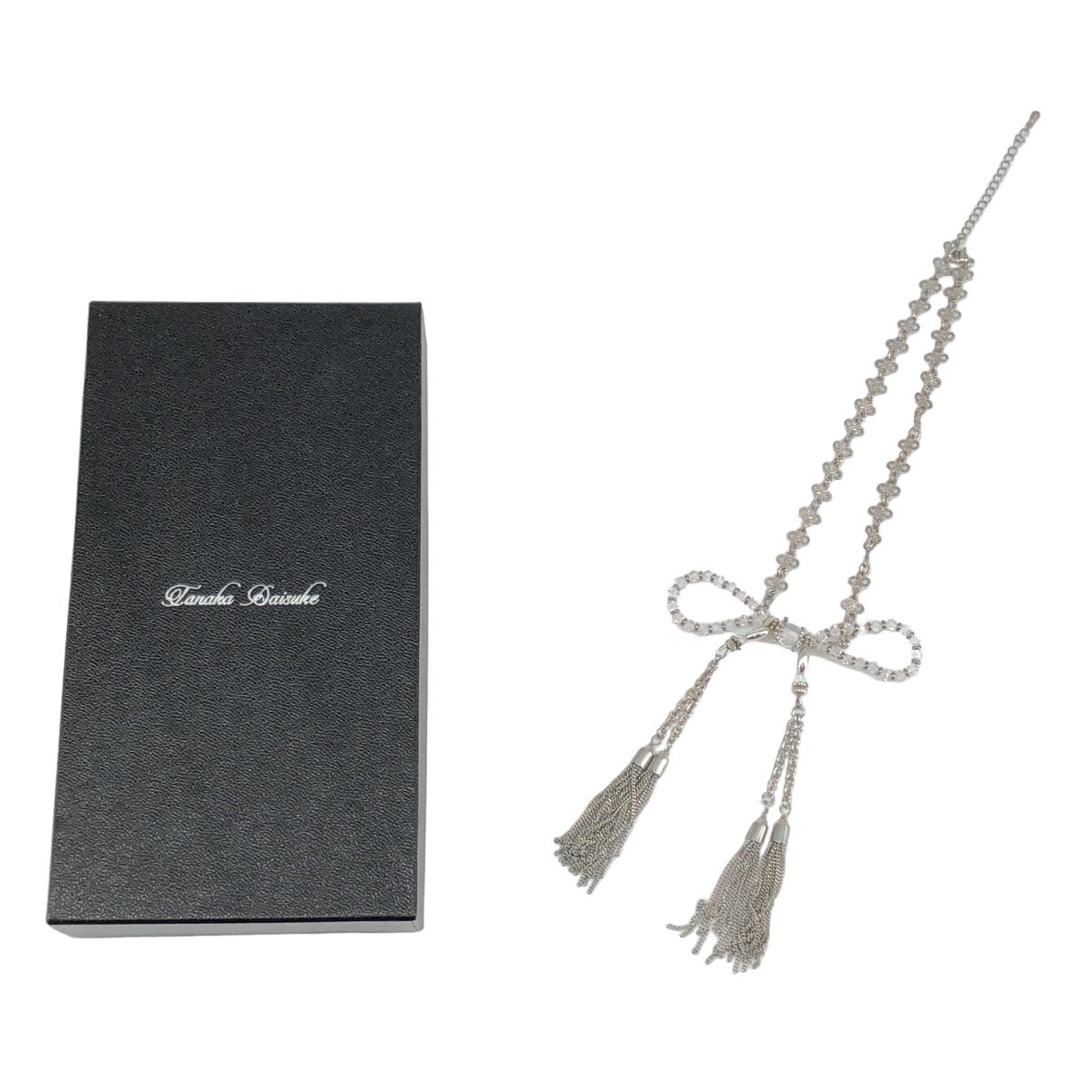 tanakadaisuke / タナカダイスケ | crystal ribbon chain necklace