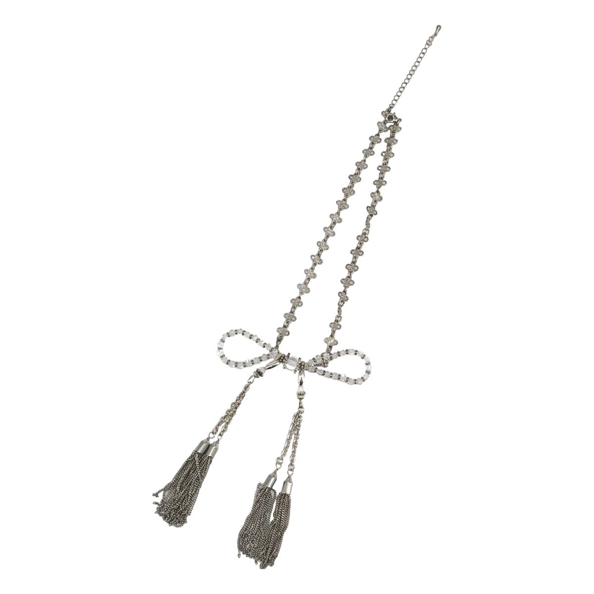 tanakadaisuke / タナカダイスケ | crystal ribbon chain necklace