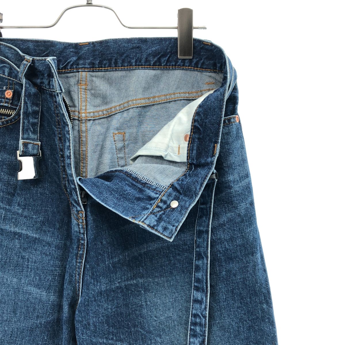 メンズ ＊sacai サカイ ニージップ ベルテッド デニムパンツ 3