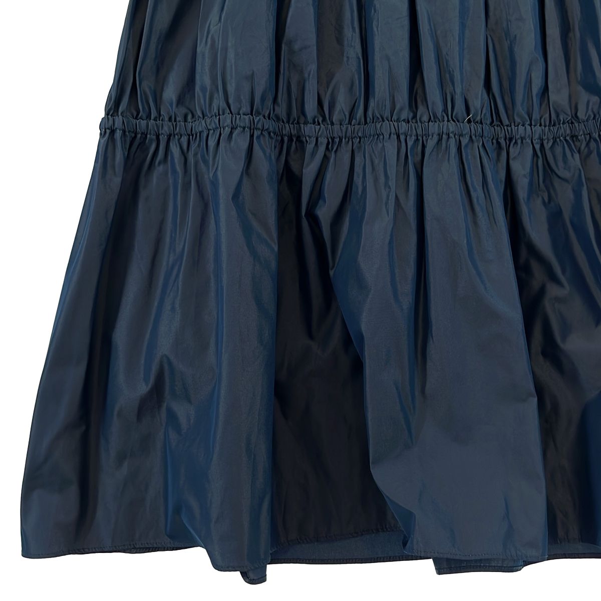 LOEFF / ロエフ | グロッシー タフタ ギャザースカート | 1 | ネイビー