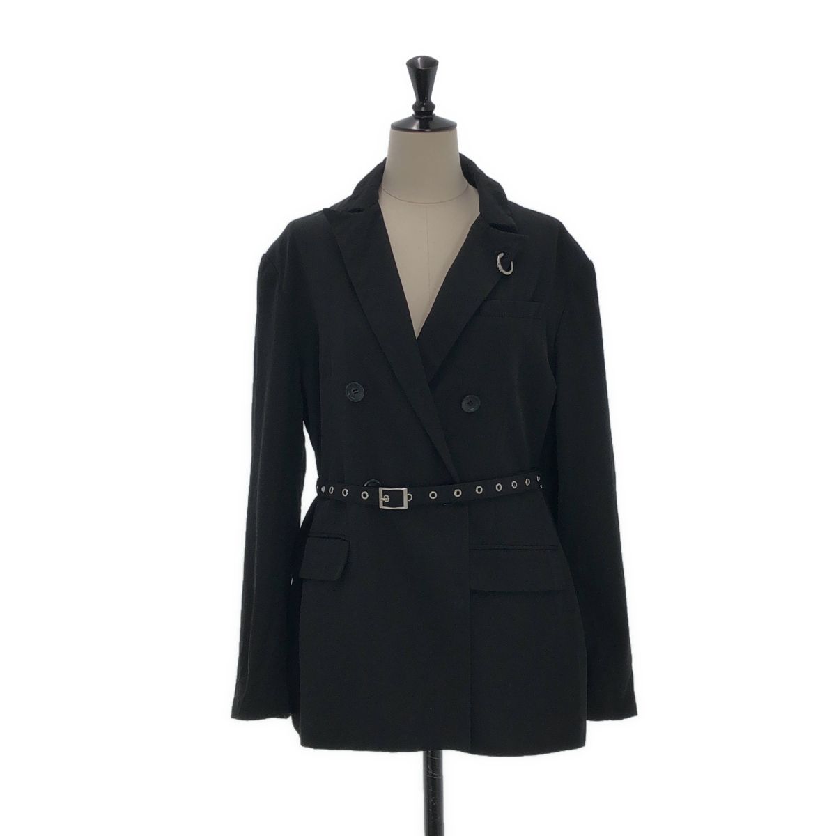 JOSE MOON / ジョゼムーン | BELTED TAILORED JACKET テーラードジャケット | 38 | ブラック | レディース
