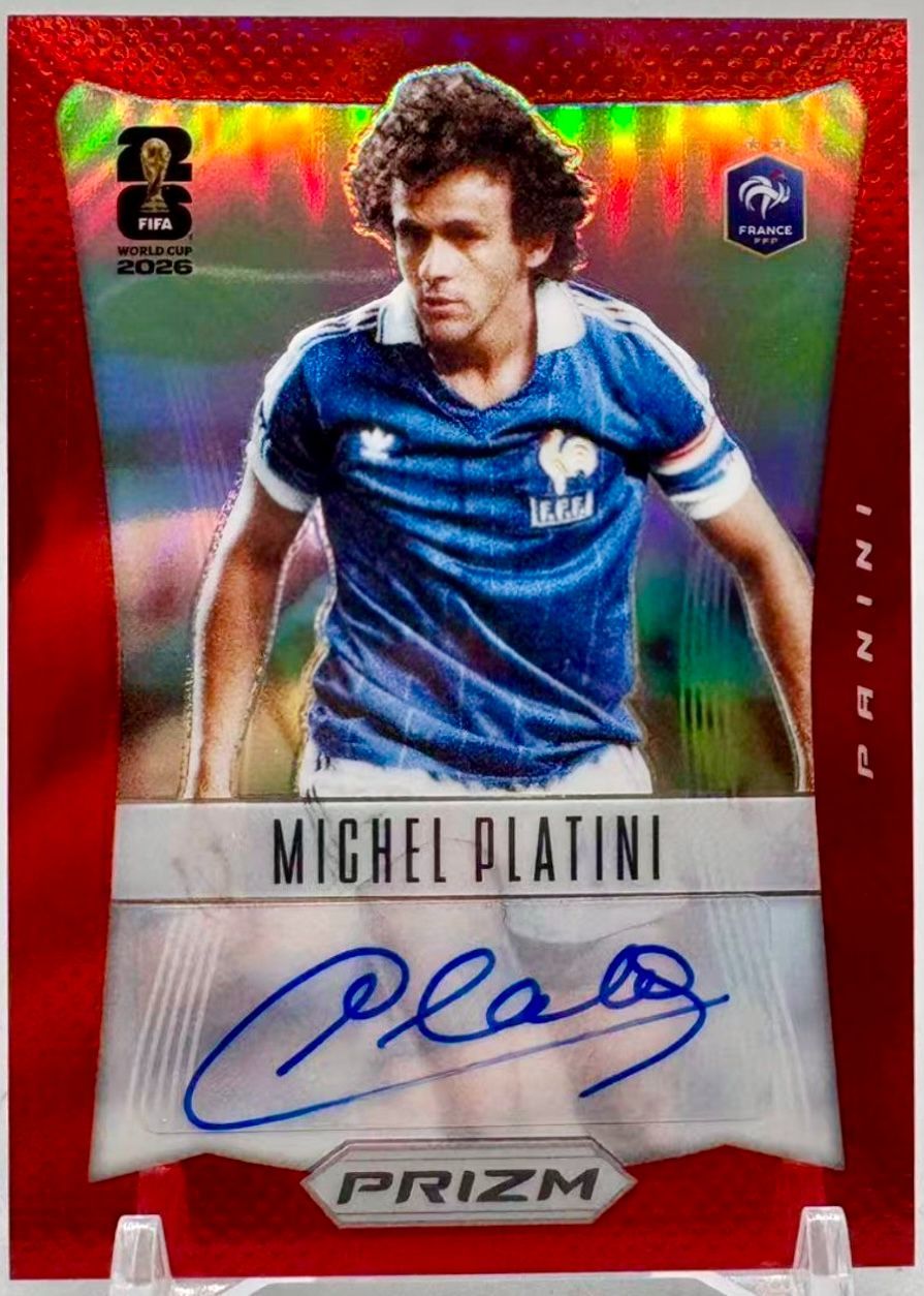 Michel Platini ミシェル・プラティニ Panini Prizm FIFA World Cup Flashback 2026 /99 Red Prizm Auto 直筆 サイン France