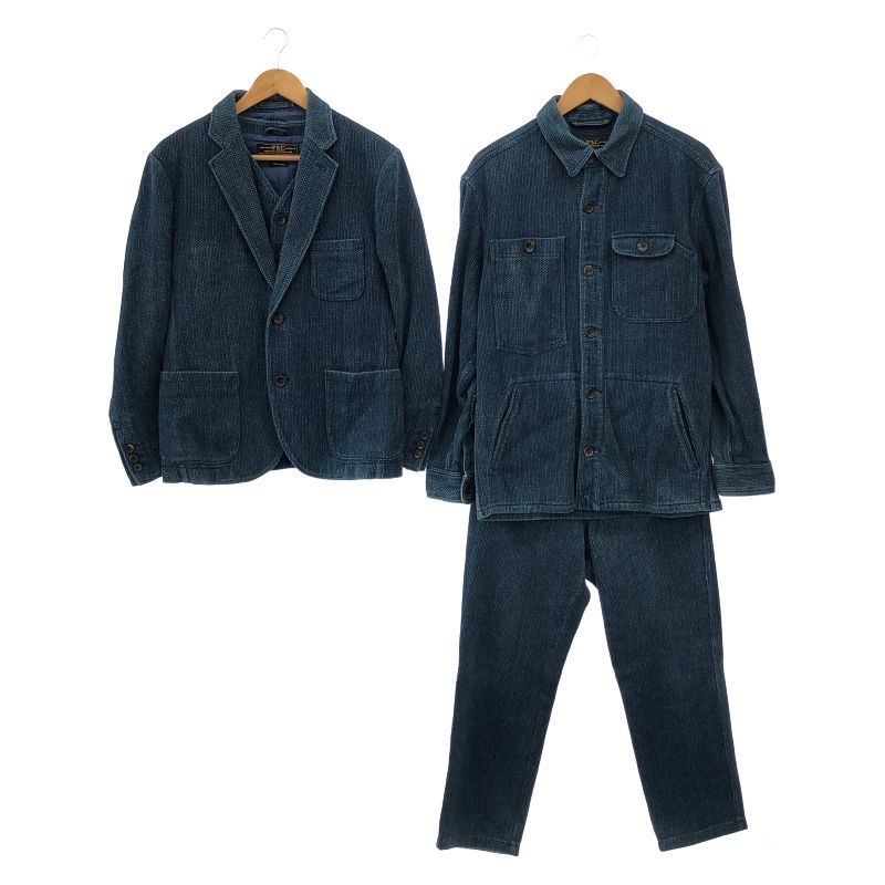 【中古】FREEMANS SPORTING CLUB セットアップ サイズ1 ブルー 日本製 4点セット 汚れあり[91]