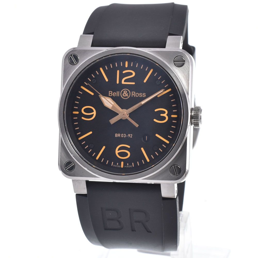 ベル＆ロス Bell＆Ross BR03-92 GOLDENHERI-CA ゴールデンヘリテージ ブラック 自動巻き メンズ 美品 箱・保証書付き 腕時計 Q#148989