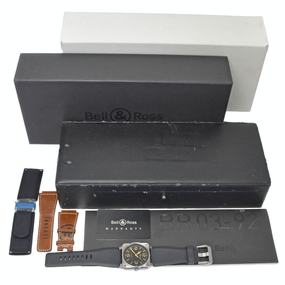 ベル＆ロス Bell＆Ross BR03-92 GOLDENHERI-CA ゴールデンヘリテージ ブラック 自動巻き メンズ 美品 箱・保証書付き 腕時計 Q#148989