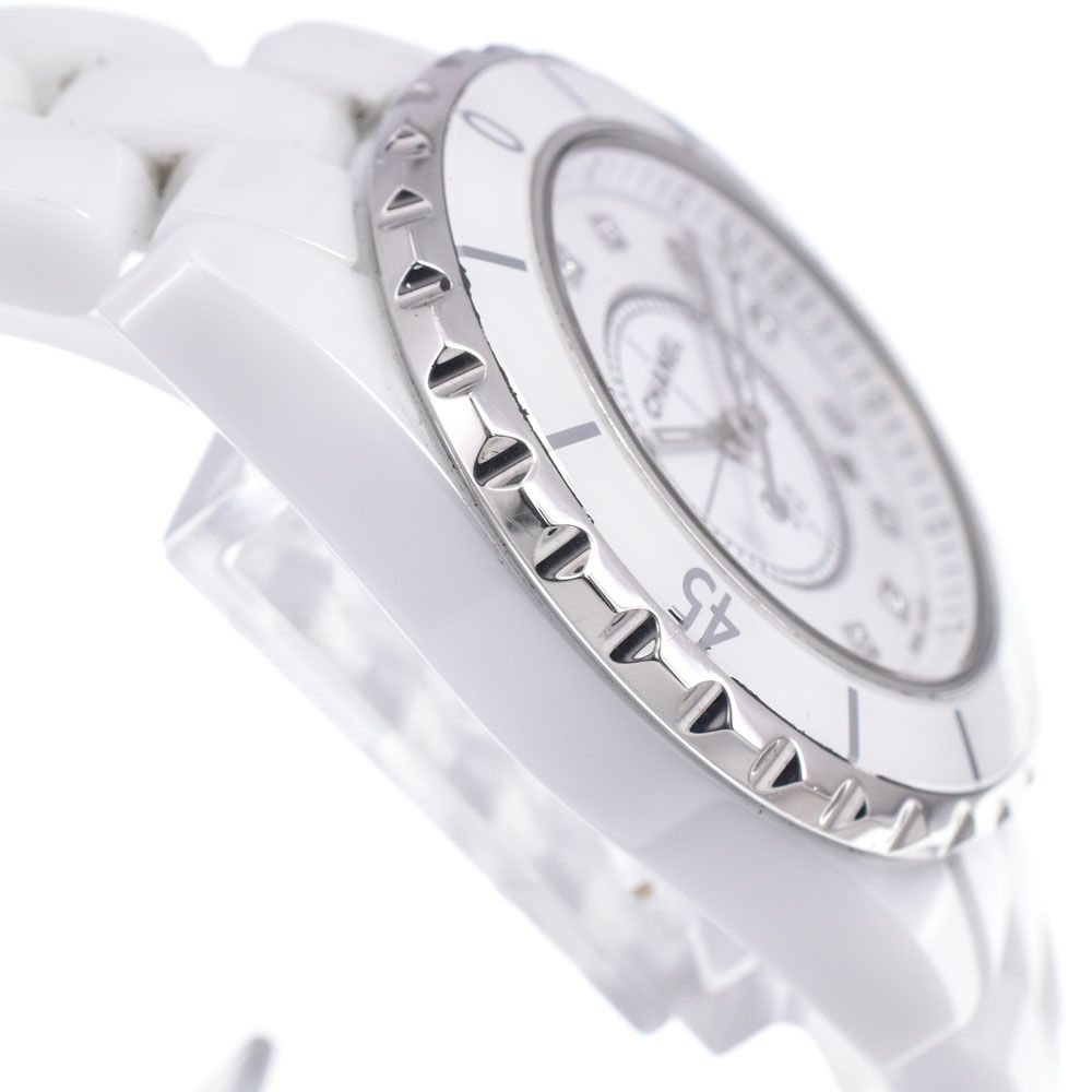 シャネル CHANEL H1628 J12 ホワイトセラミック 12Pダイヤモンド
