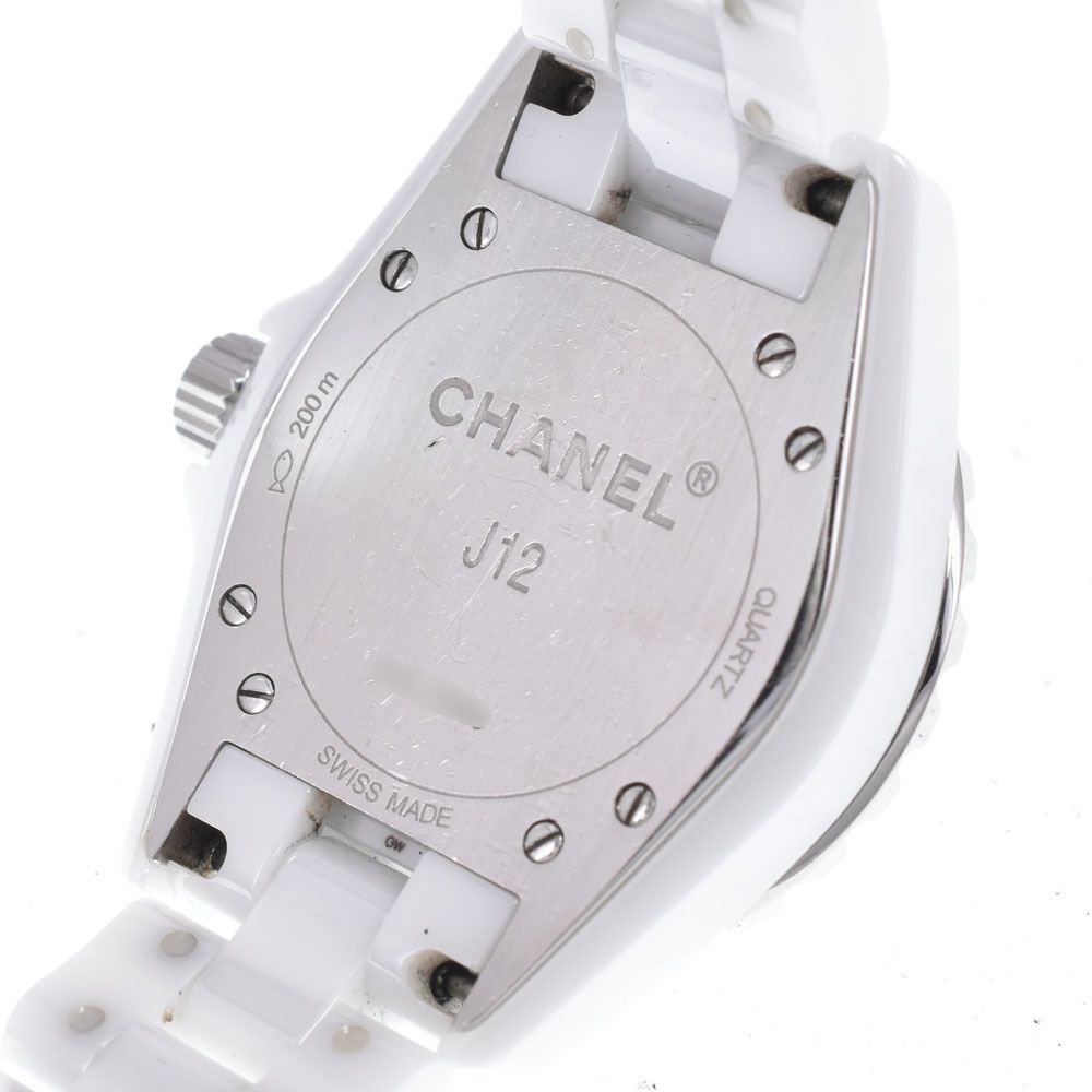 シャネル CHANEL H1628 J12 ホワイトセラミック 12Pダイヤモンド