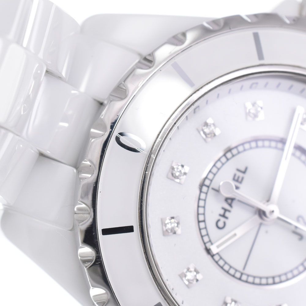 シャネル CHANEL H1628 J12 ホワイトセラミック 12Pダイヤモンド