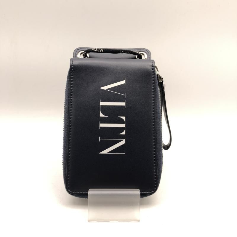 中古】VALENTINO GARAVANI ネックウォレット 財布 ネイビー
