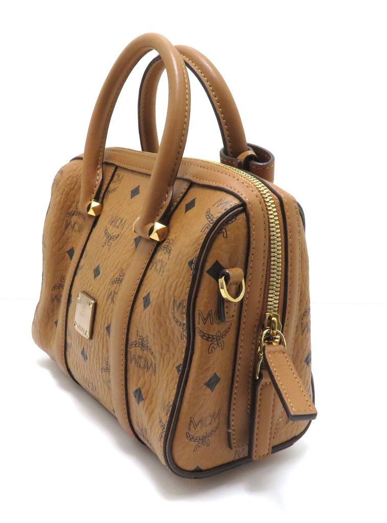 MCM エム・シー・エム ヴィセトス 2wayミニボストン コニャック【205 