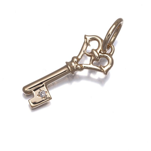 アガット ペンダントトップ ダイヤ ダイヤモンド 0.01ct キー K10YG #197551