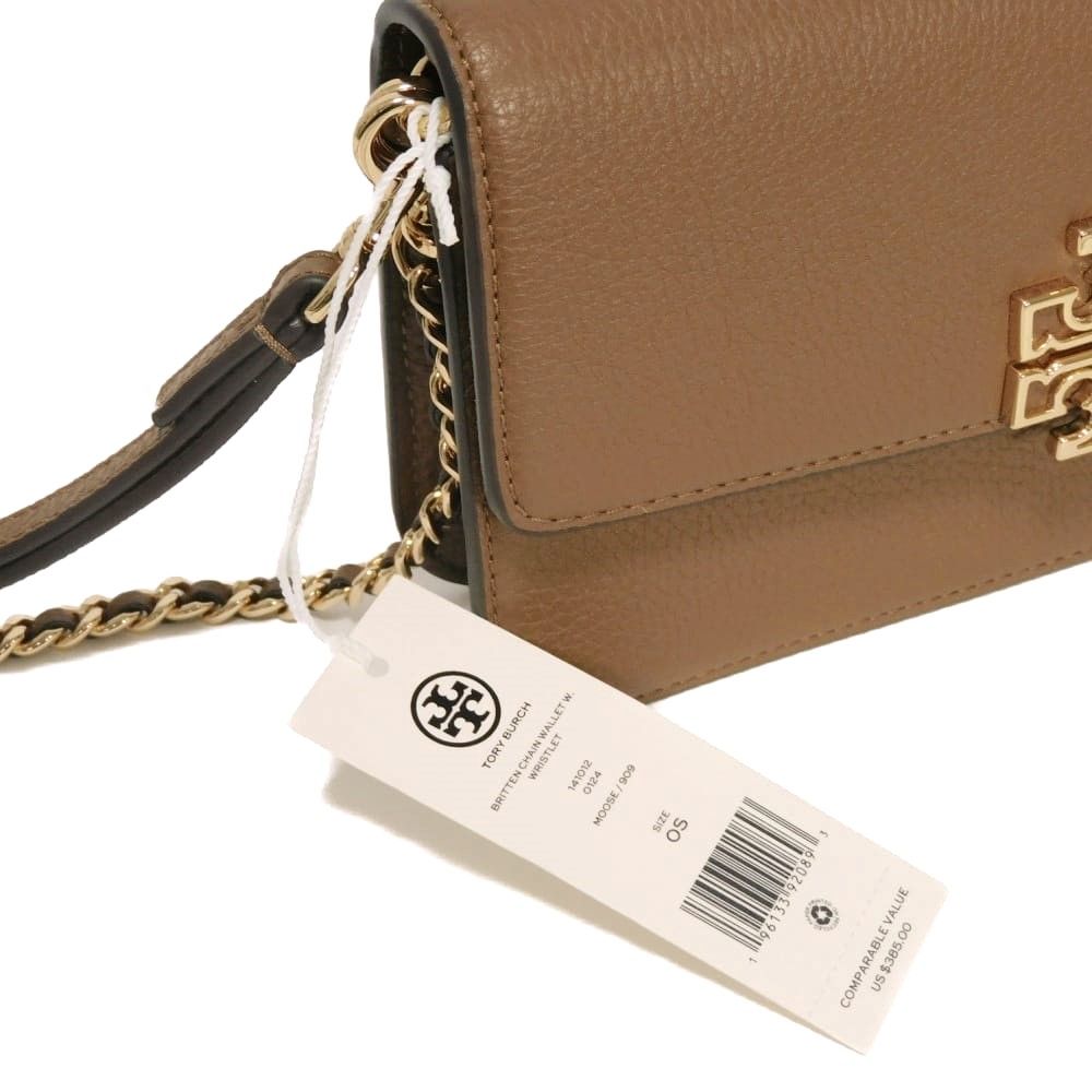 Tory Burch トリーバーチ プリテン チェーン ウォレット ペブル カーフ