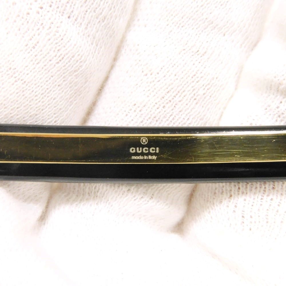 GUCCI グッチ ロゴ クリスタル ヘアクリップ ゴールド クリア ライン