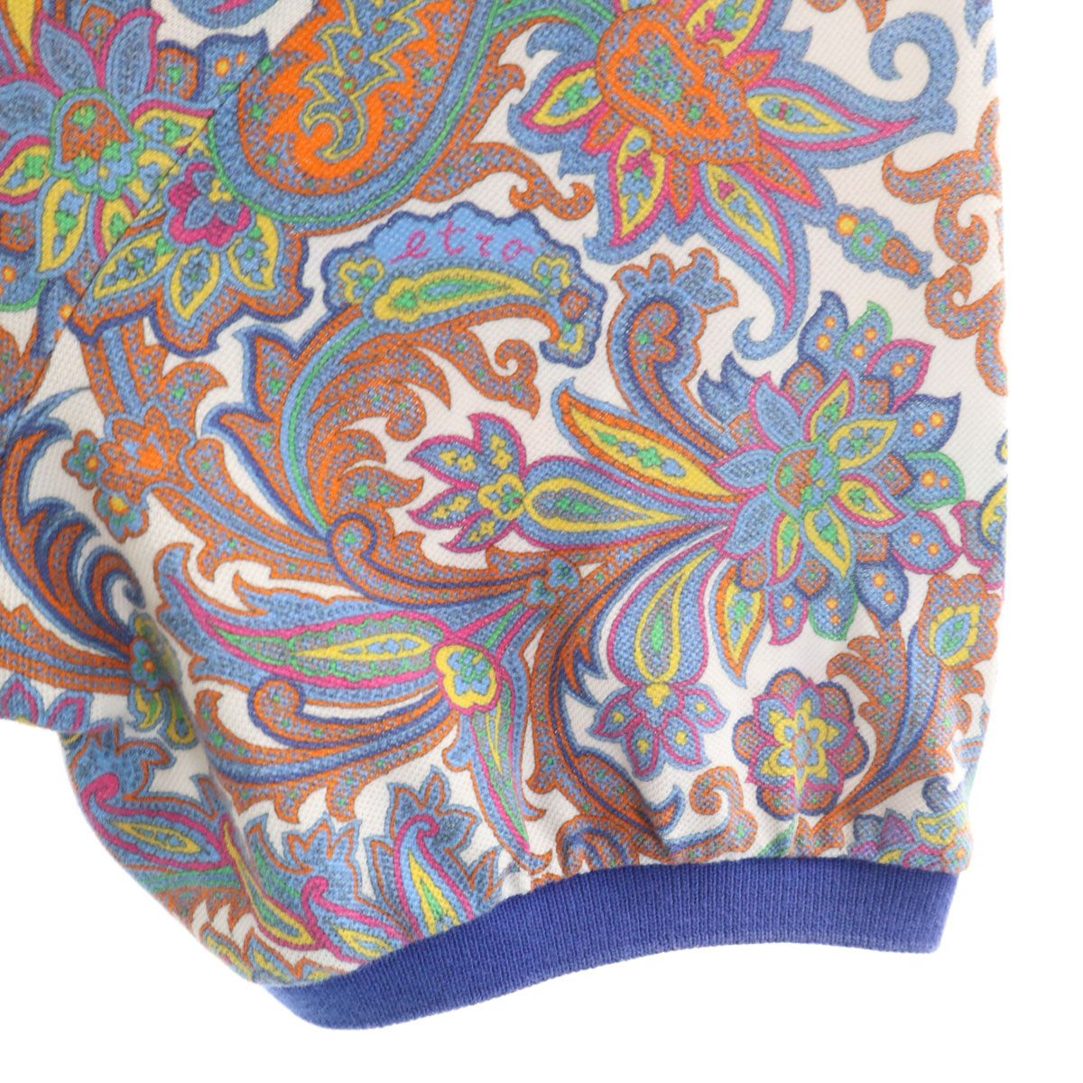 ETRO エトロ イタリア製 ペイズリー柄 半袖 ポロシャツ M ブラック