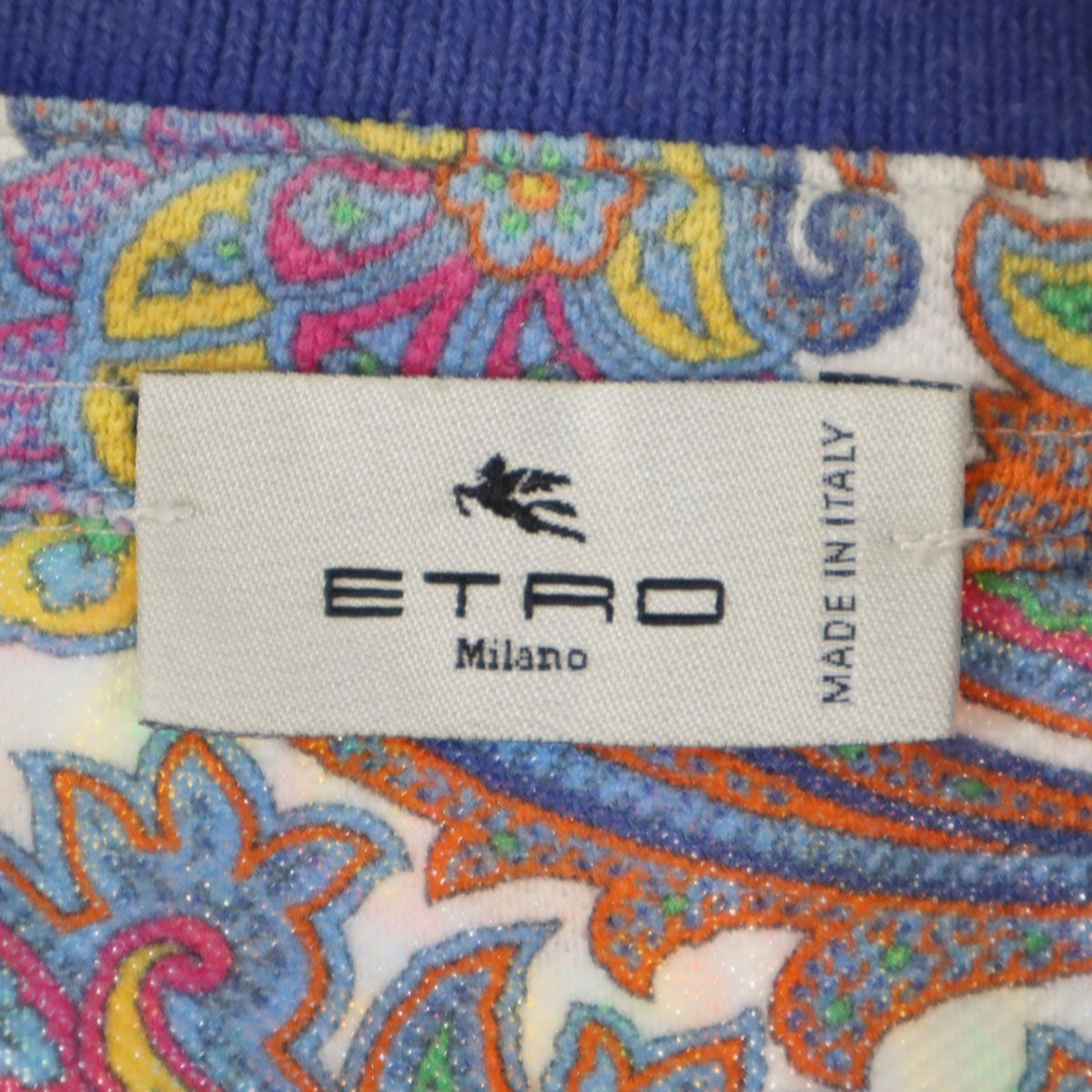 ETRO エトロ イタリア製 ペイズリー柄 半袖 ポロシャツ M ブラック