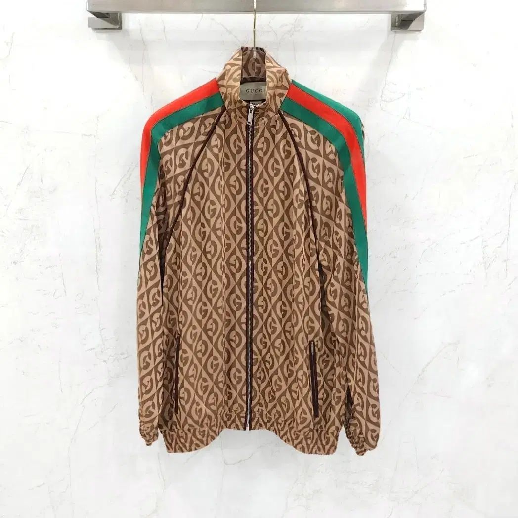 S / グッチ ブラウン G RHOMBUS オーバ ジップアップ ジャケット