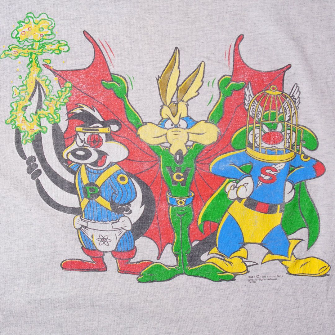 90s USA製 1993年製 ルーニーテューンズ Tシャツ XL グレー