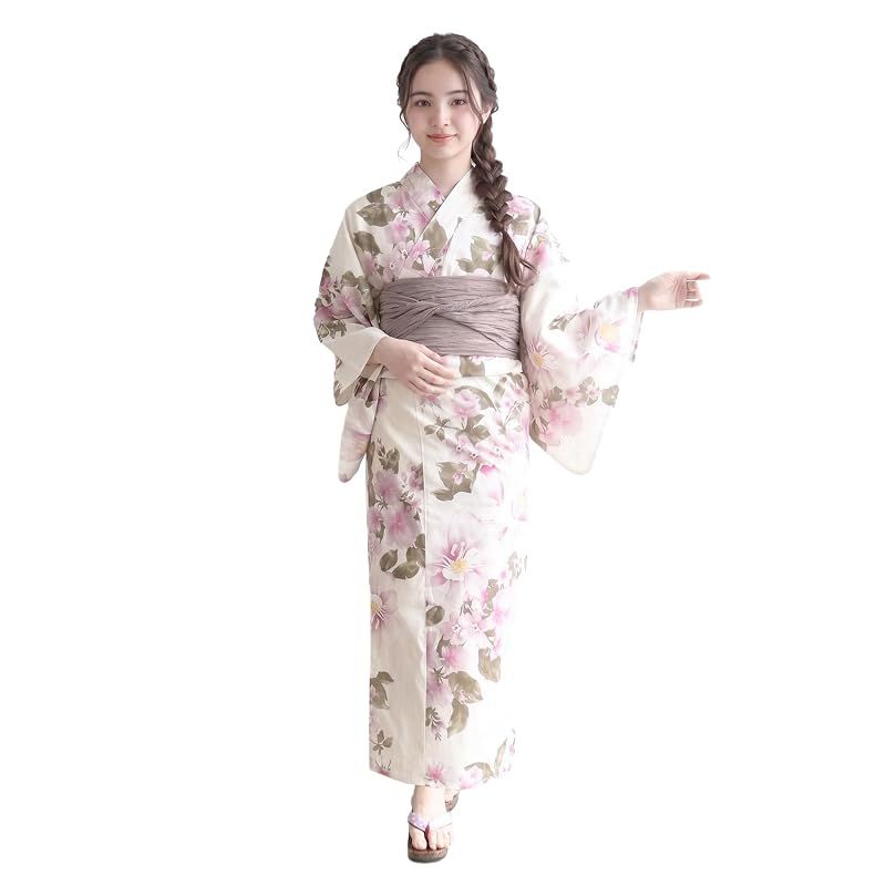 KYOETSU] [キョウエツ] 浴衣セット 女の子 変わり織 生成り 3点セット