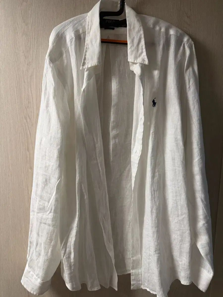 ポロラルフローレン 白 リネン シャツ xl