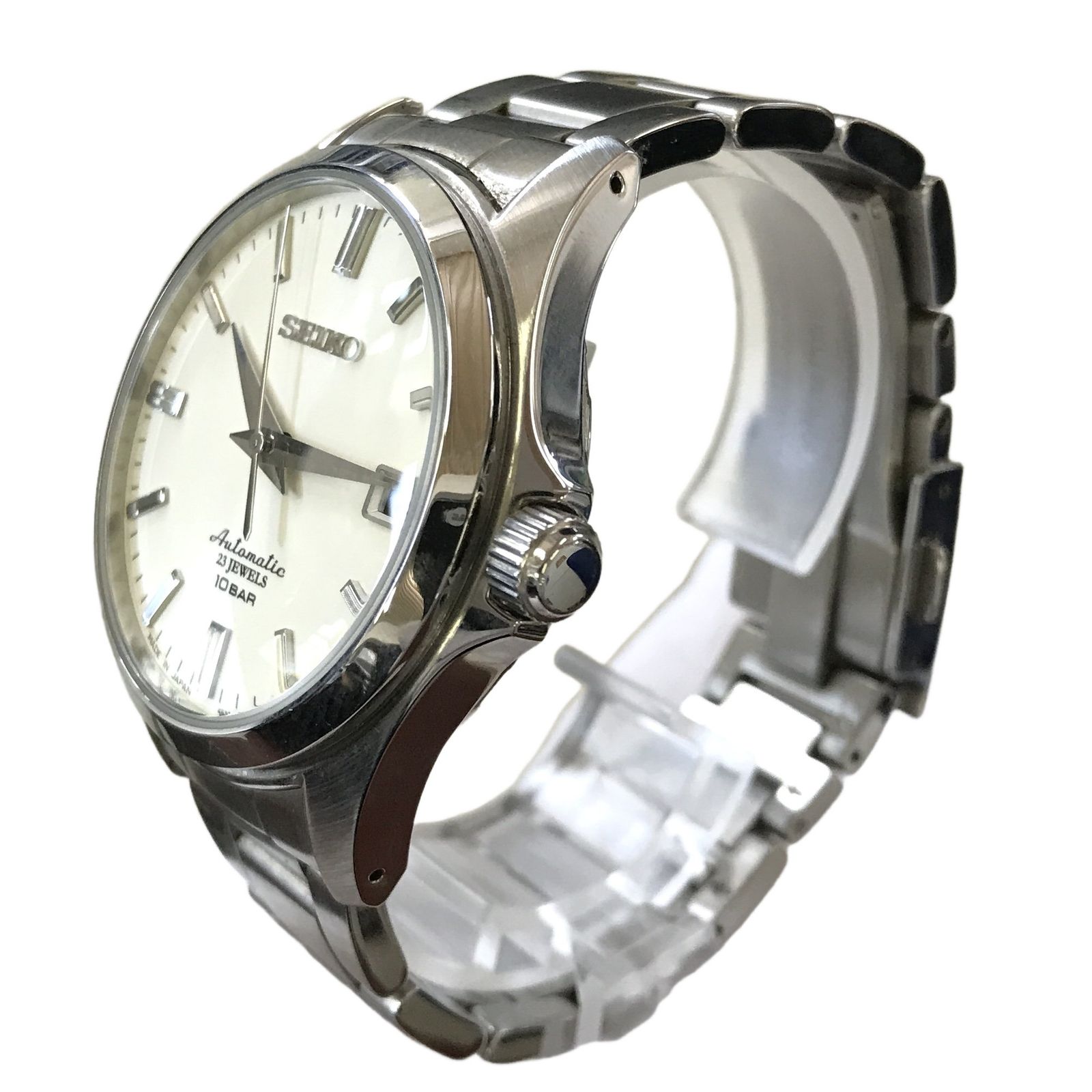 セイコー SEIKO メカニカル 4R35-03X0 シルバー 23 JEWELS 10BAR 自動